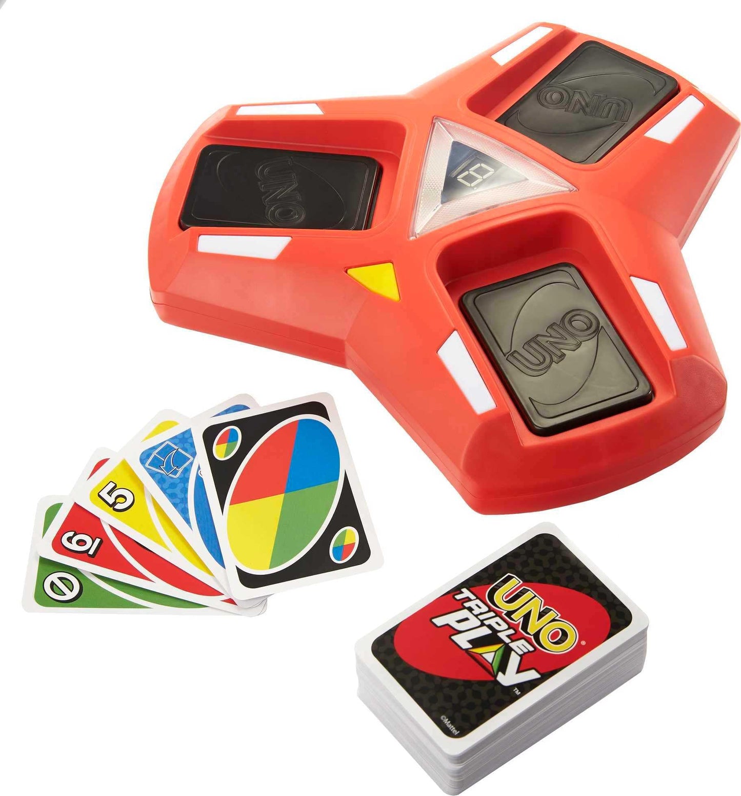 UNO Triple Play Card Game by Mattel Games — Lights, Sounds & 3 Piles