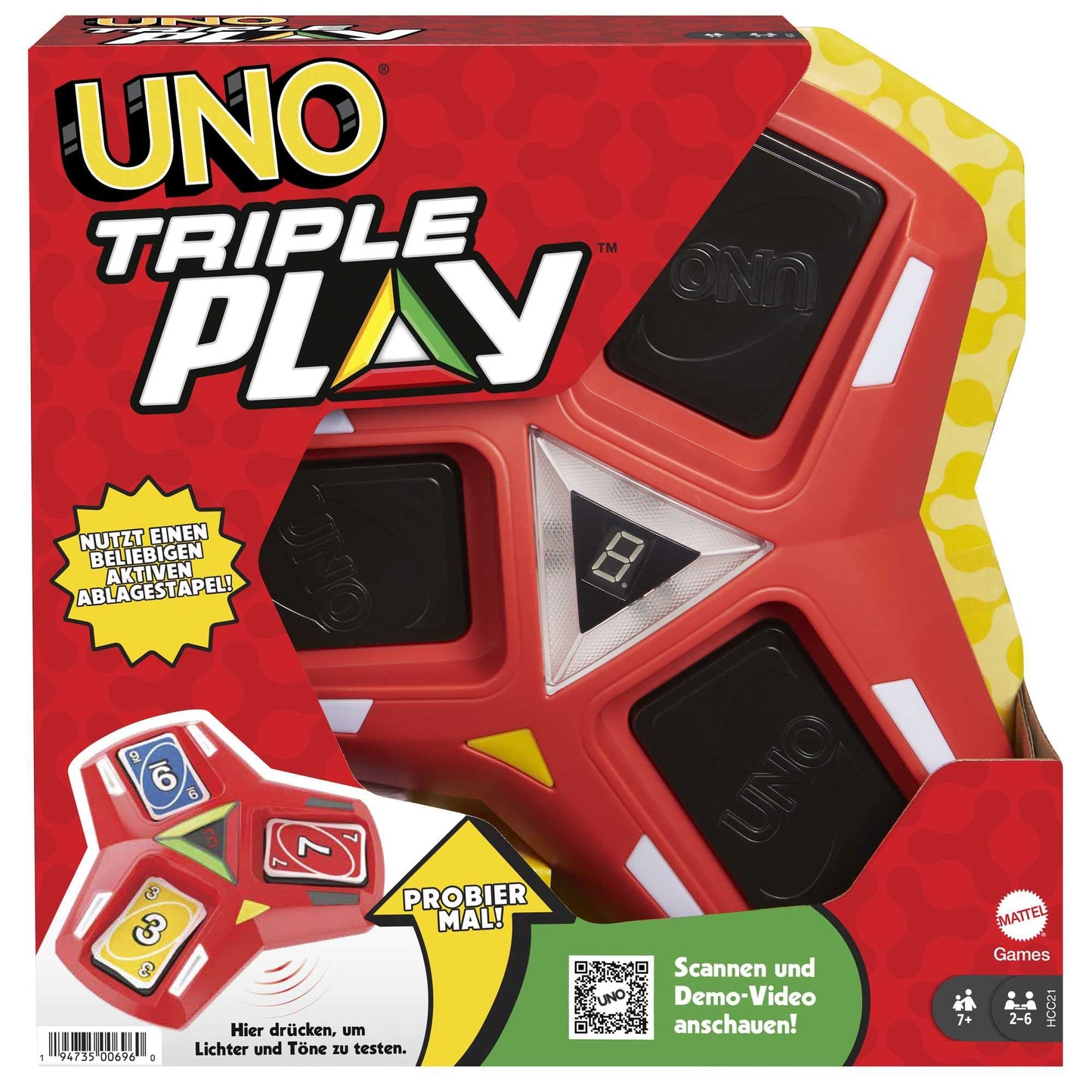 UNO Triple Play Card Game by Mattel Games — Lights, Sounds & 3 Piles