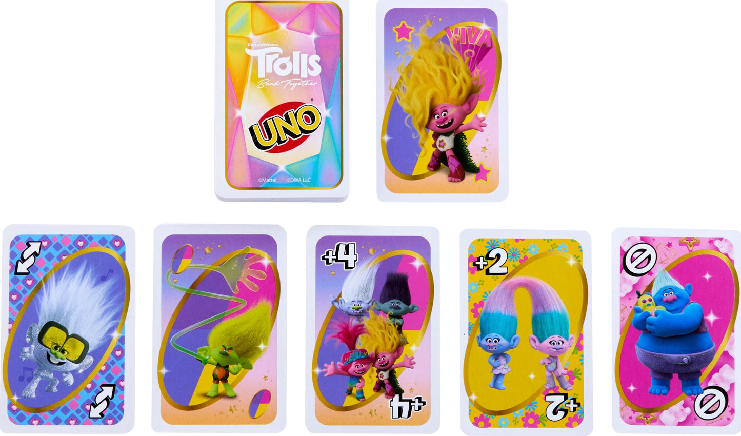Mattel Games UNO Trolls 3: Band Together Card Game for Kids & Family (2-10 Players)