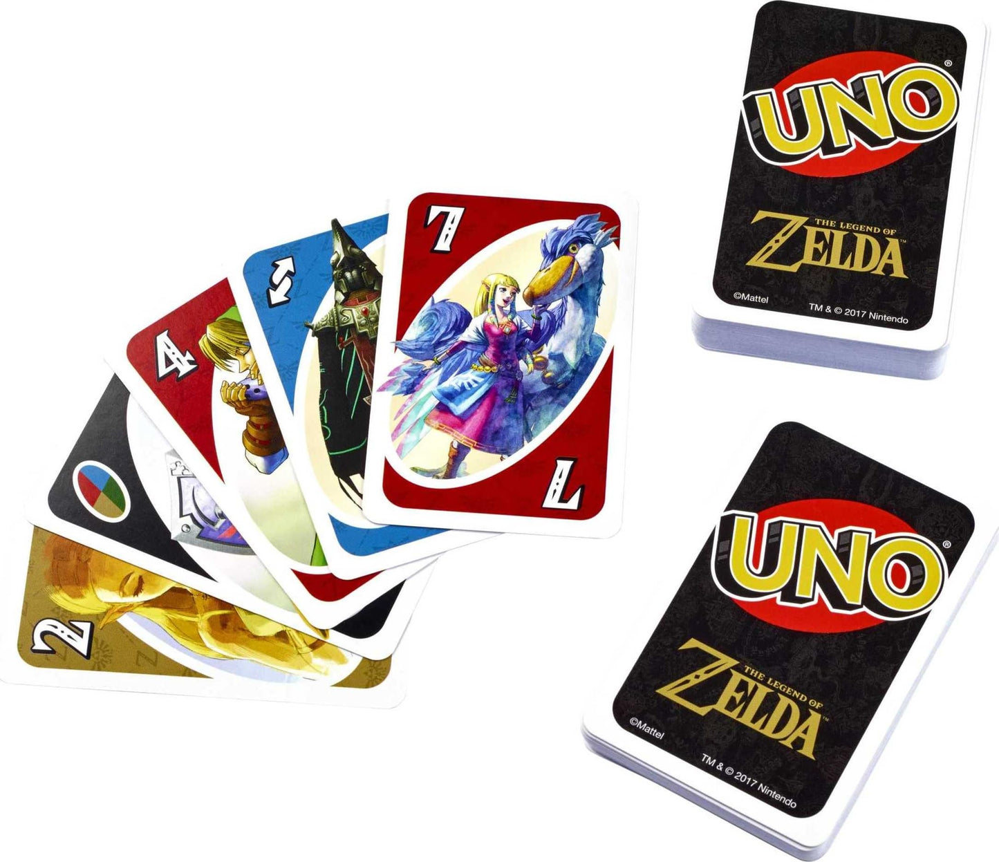 Mattel Games UNO: The Legend of Zelda Card Game for Family Night – Themed Graphics & Triforce Rule