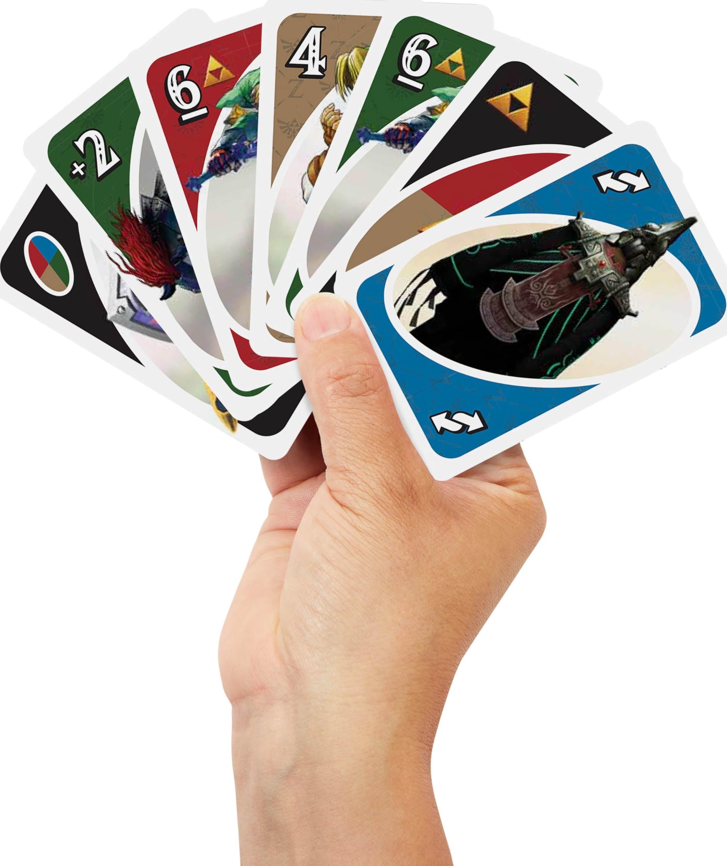 Mattel Games UNO: The Legend of Zelda Card Game for Family Night – Themed Graphics & Triforce Rule