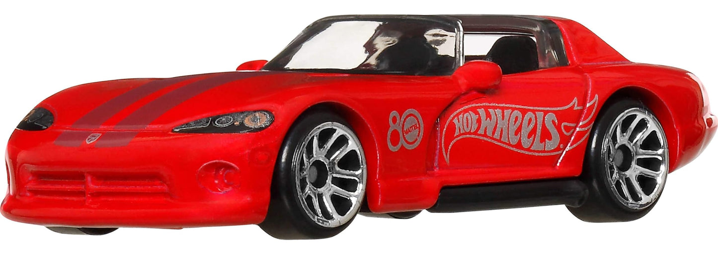 Mattel Hot Wheels 8-Pack 1:64 Die-Cast Cars & Trucks – 80th Anniversary Deco