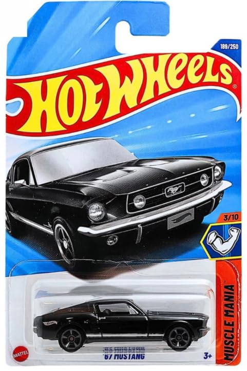 Mattel Hot Wheels '67 Mustang Black 1:64 Diecast — Muscle Mania 3/10, 189/250