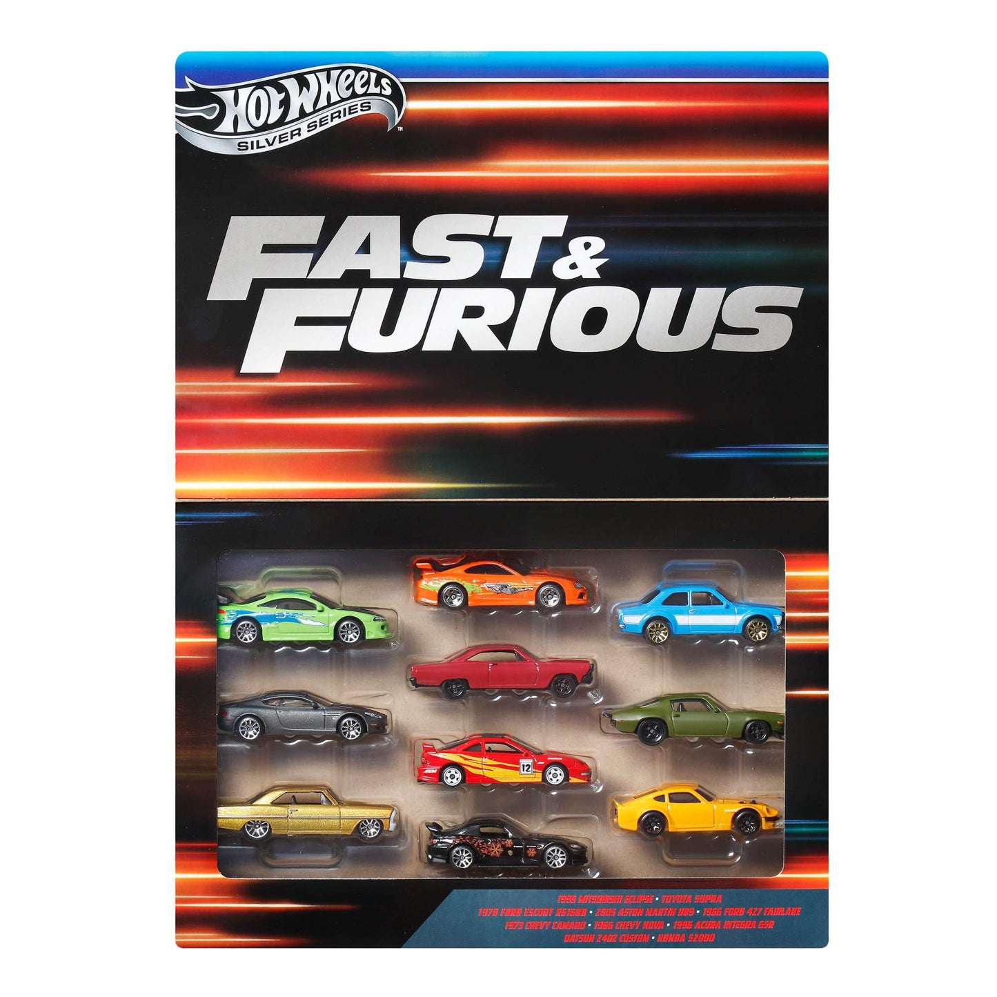 Mattel Hot Wheels Fast and Furious 1:64 Specialized Embellishments — Pack of 10 Licensed Metal Trucks