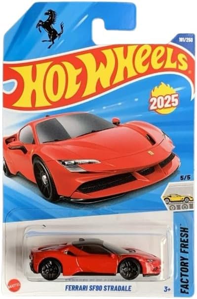 Mattel Hot Wheels Ferrari SF90 Stradale 1:64 Die-Cast – Factory Fresh 5/5, 191/250