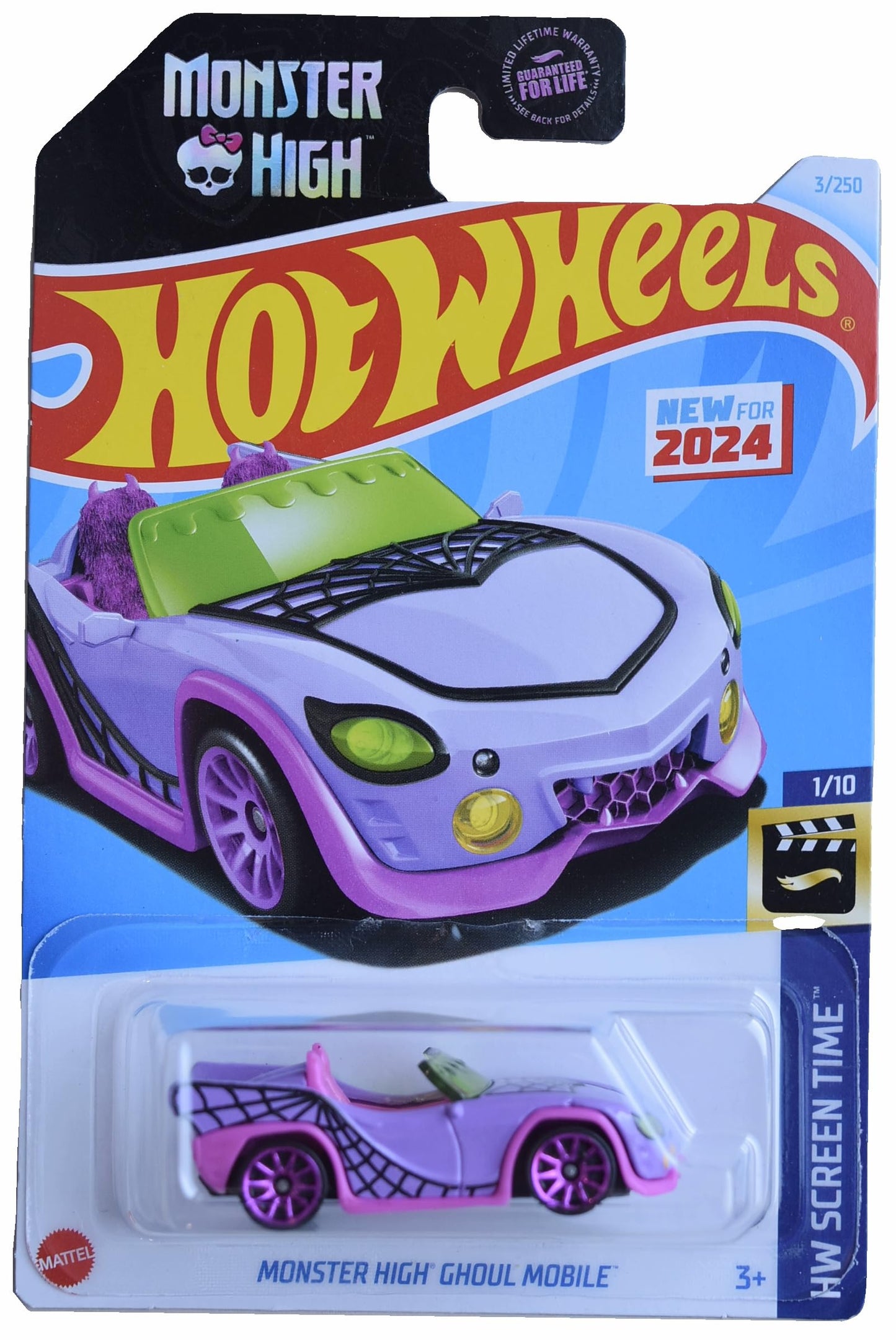 Mattel Hot Wheels Monster High Ghoul Mobile – HW Screen Time 1/10 Purple, 1:64 Die-Cast | Limited Edition 3/250