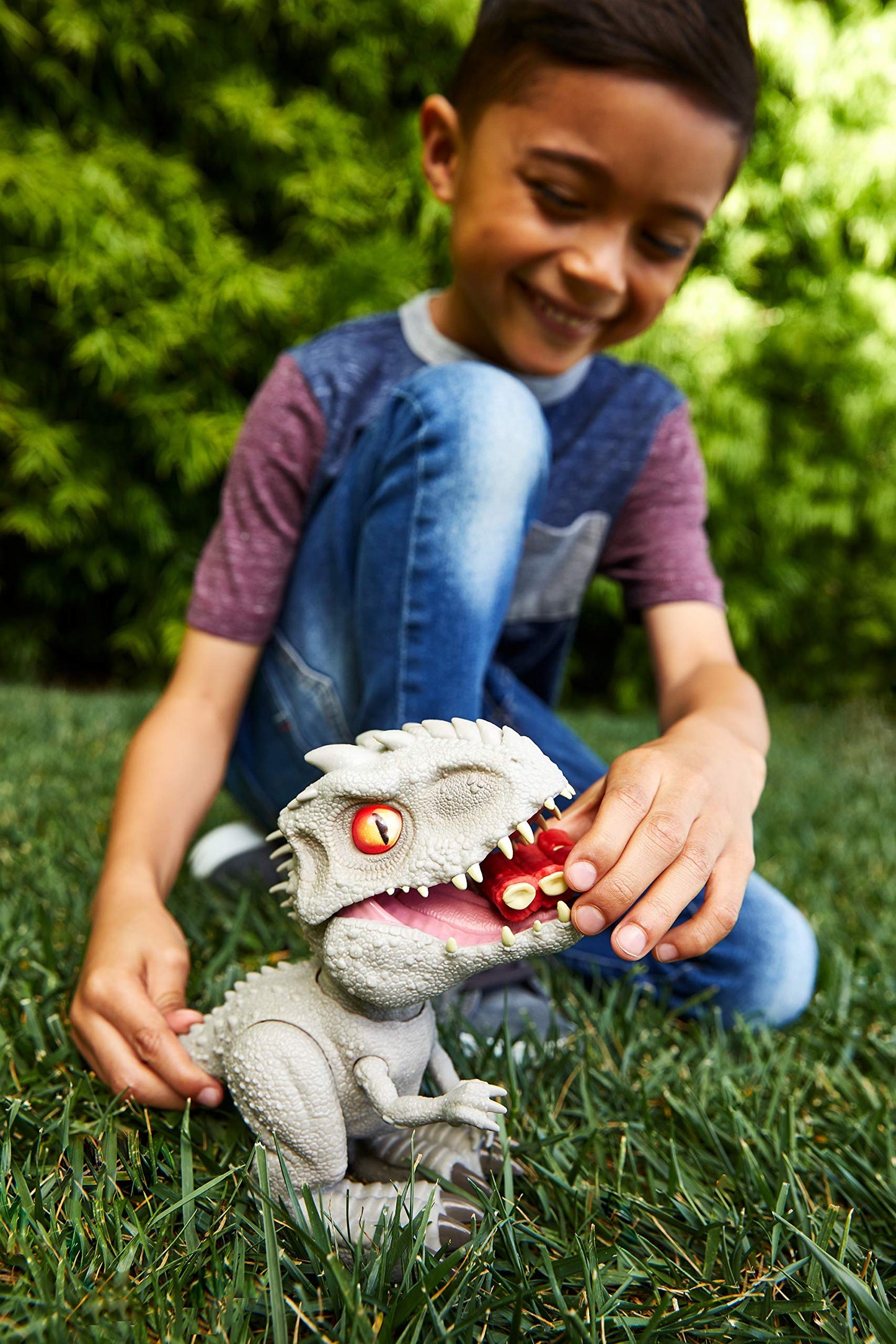 Mattel Jurassic World Camp Cretaceous Indominus Rex Feeding Frenzy – Interactive Dino, Bite Reflex, Lights & Sounds | Ages 4+