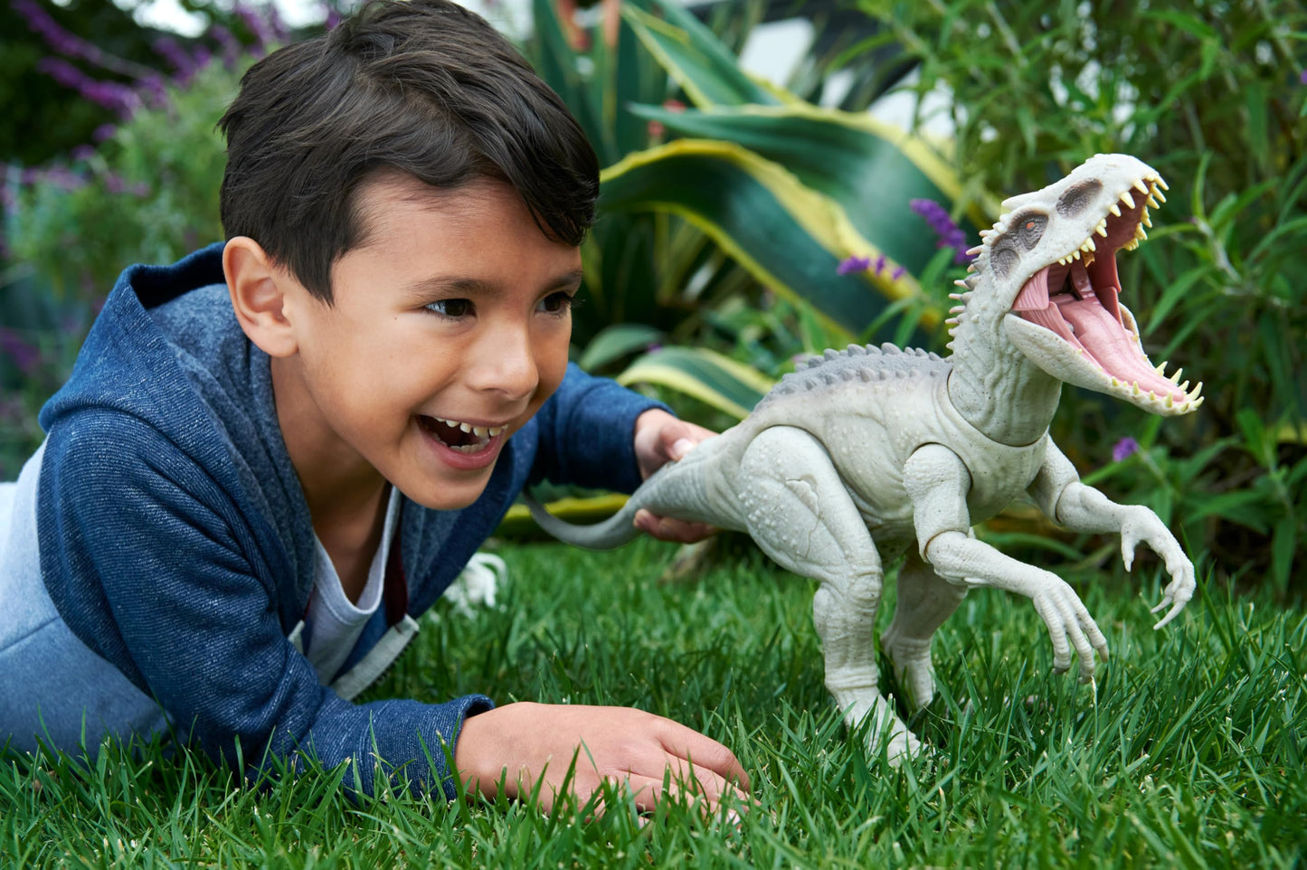 Mattel Jurassic World Indominus Rex Dinosaur Toy with Lights, Sounds & Motion — 21-Inch Camouflage 'N Battle I-Rex