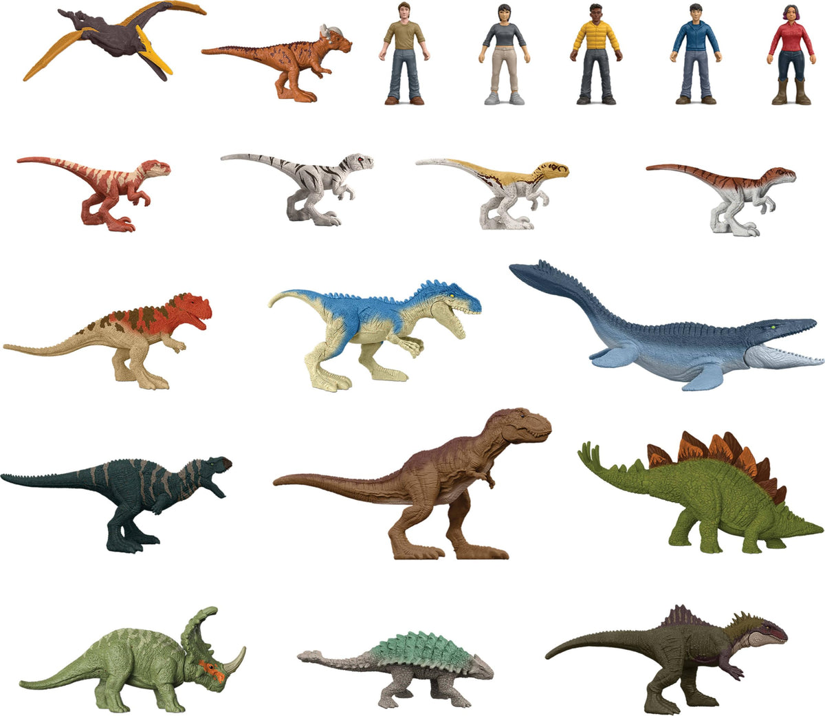 Mattel Jurassic Park MINIS Chaos Theory 20-Pack – 1.15-inch Scale Dinosaurs & Humans