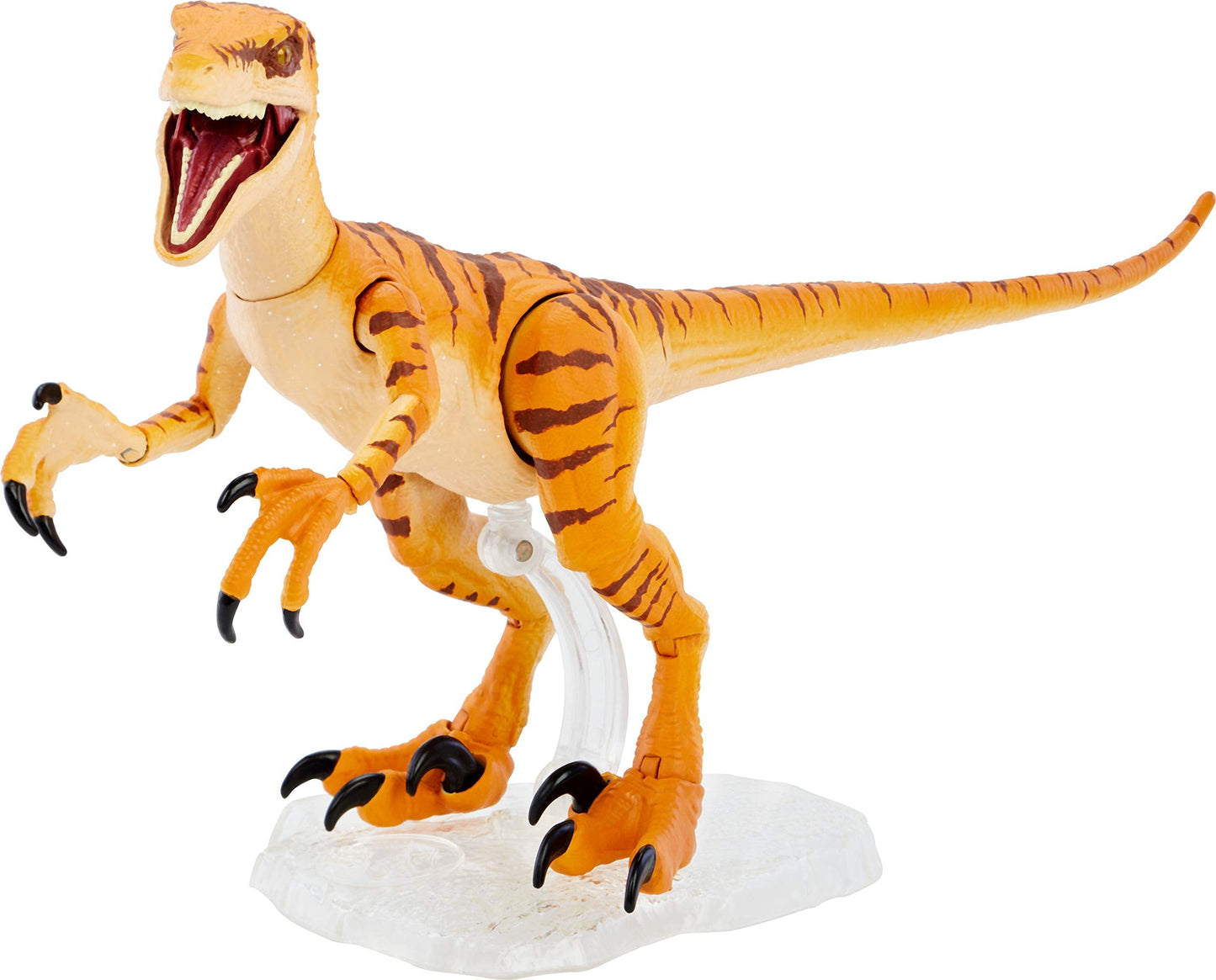 Mattel Jurassic World Amber Collection Tiger Velociraptor Figure - 6-Inch, Movie-Authentic Detail