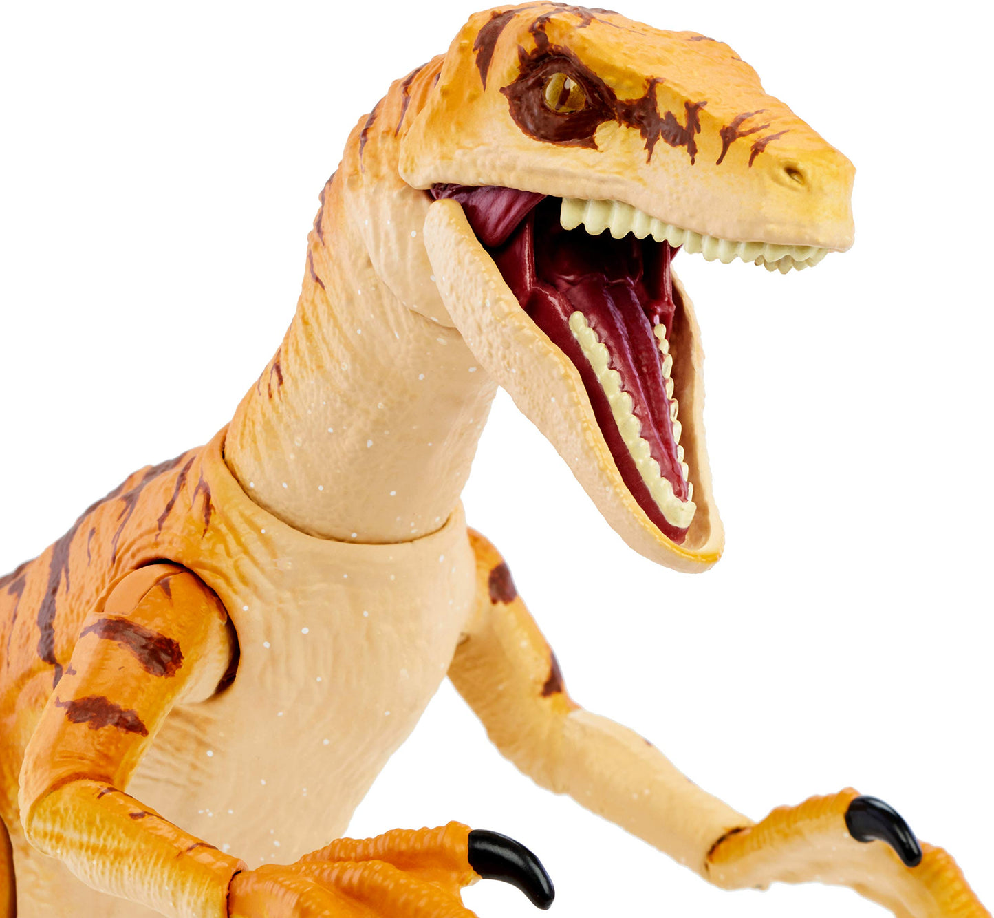 Mattel Jurassic World Amber Collection Tiger Velociraptor Figure - 6-Inch, Movie-Authentic Detail