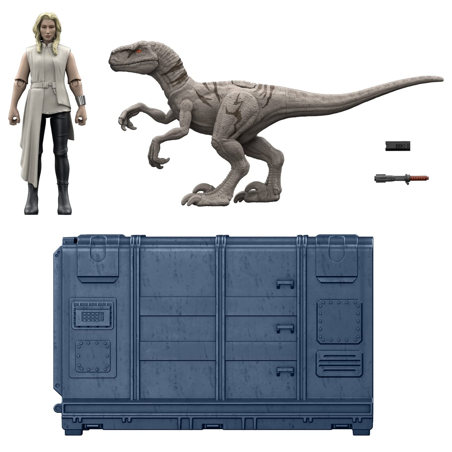 Jurassic World Cage and Fury Dinosaur Set (9.5 cm) – Exclusive Soyona Figure + Atrociraptor | Mattel