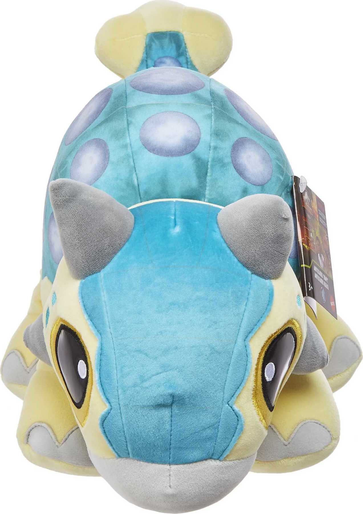 Mattel Jurassic World Camp Cretaceous Bumpy Plush Ankylosaurus with Sound – 15-Inch Soft Toy