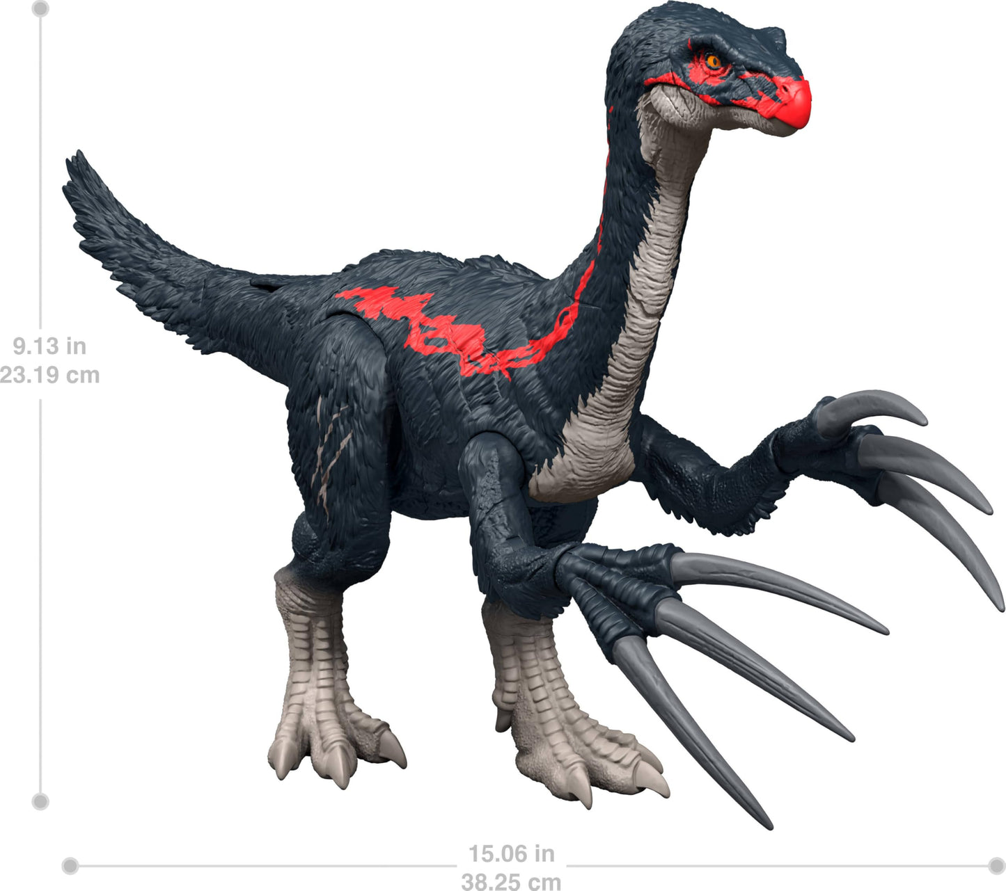 Mattel Jurassic World Chaos Theory Therizinosaurus Slash N Roar Action Figure Toy – Claw Attack & Sound, Digital Play