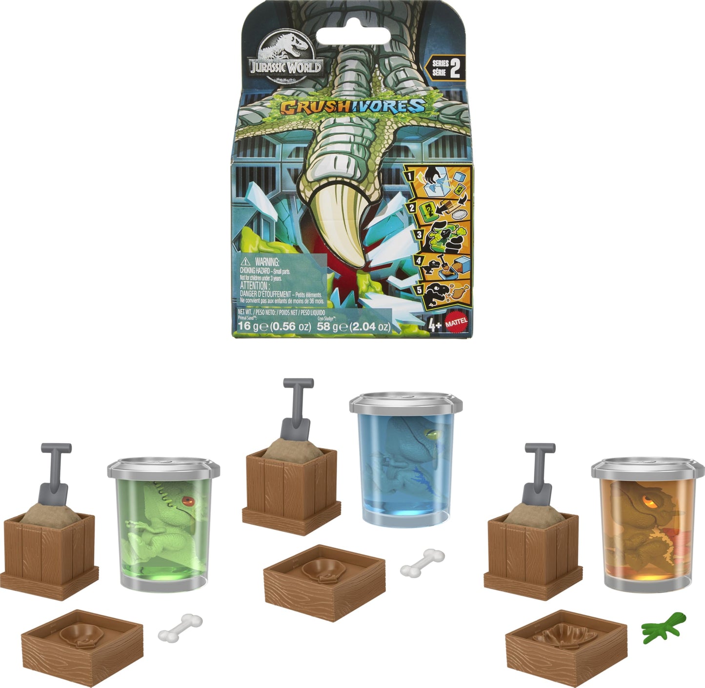 Mattel Jurassic World Crushivores Mini Dinosaur Figure & Accessories – Unboxing Toy with Cryo Sludge Surprises and Sensory Compounds