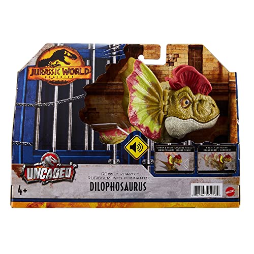 Mattel Jurassic World Dominion Uncaged Rowdy Roars Dilophosaurus Toy — Chomp Motion & Roar