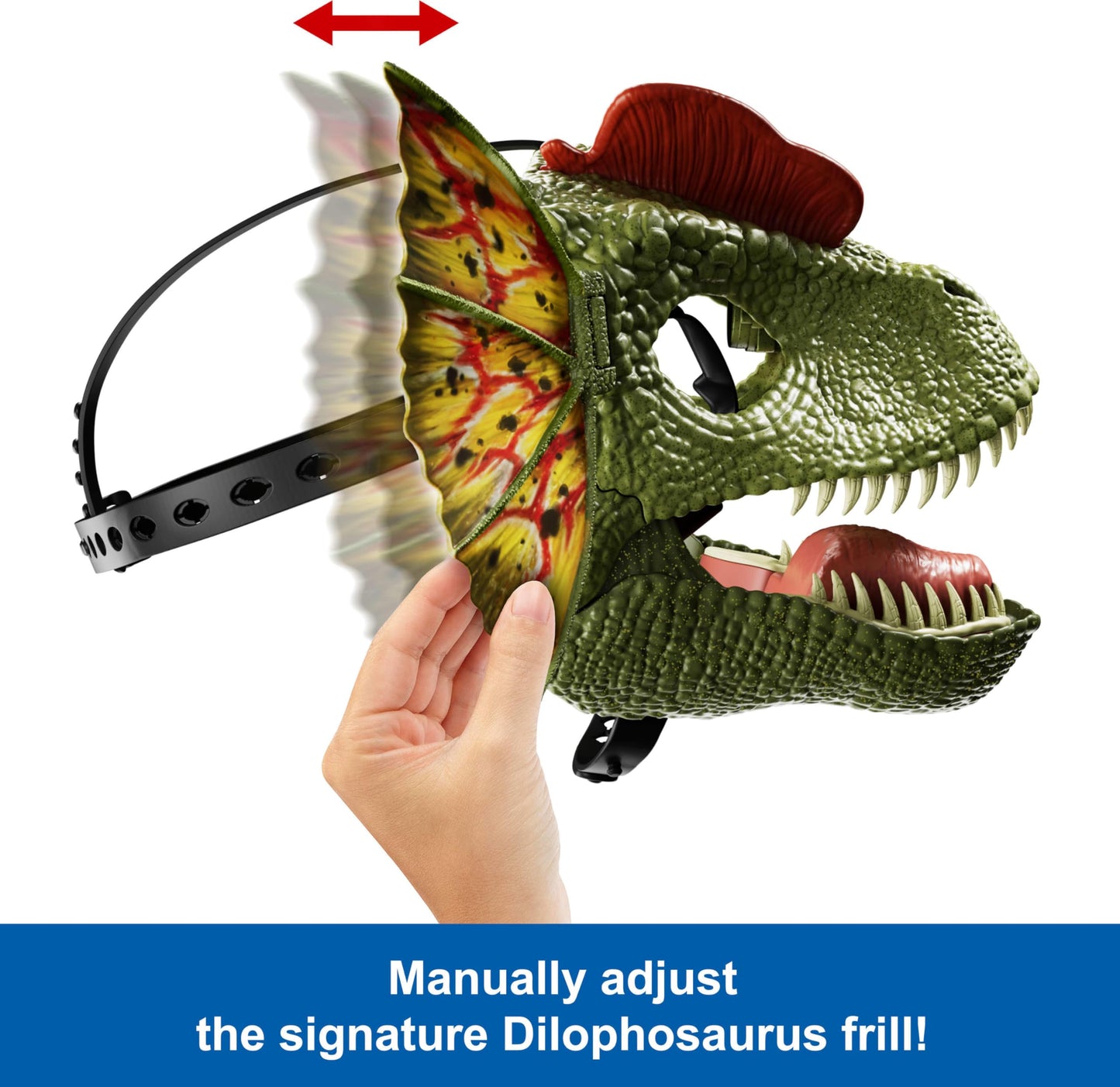 Mattel Jurassic World Dilophosaurus Mask – Venom Water Feature, Roars & Frill