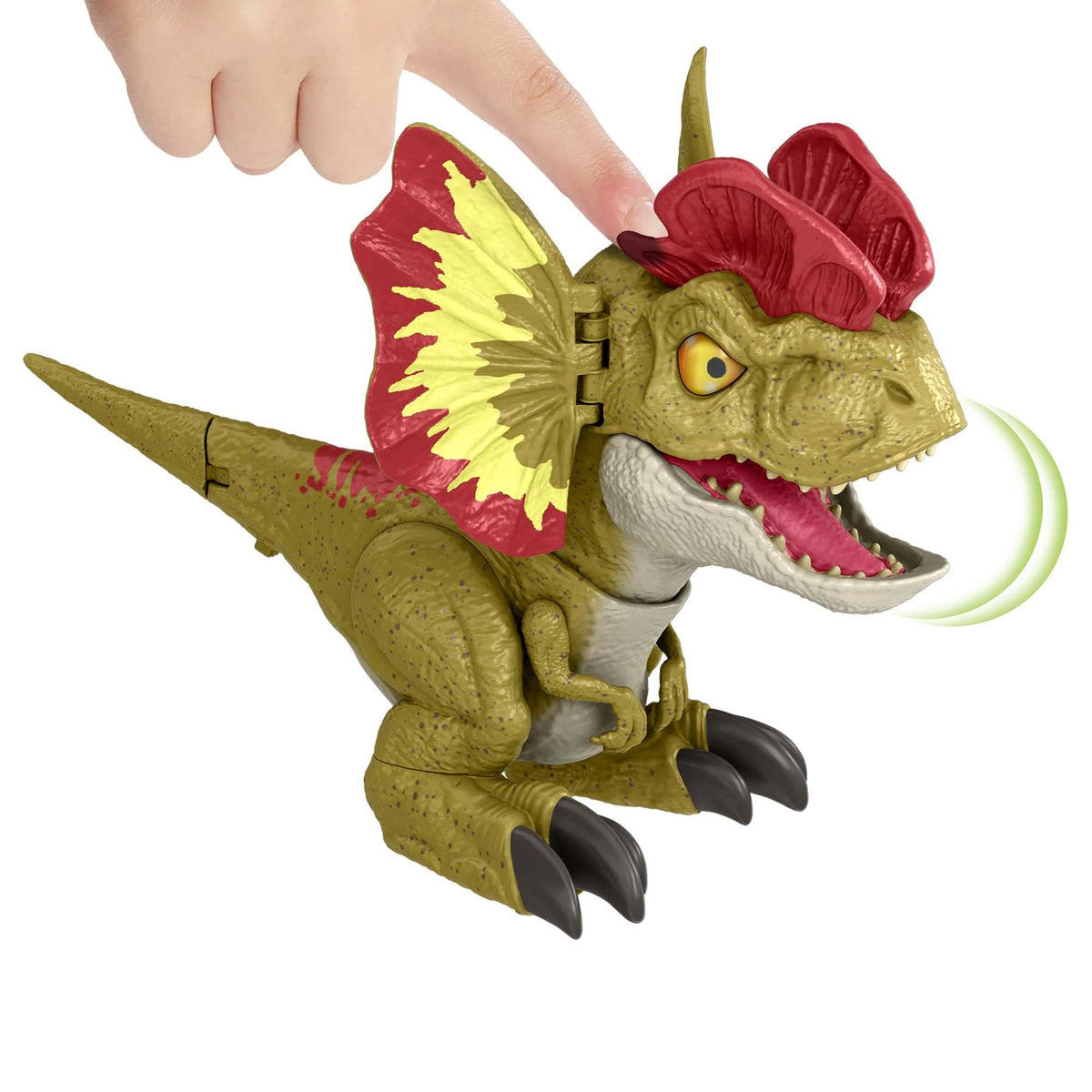 Mattel Jurassic World Dominion Uncaged Rowdy Roars Dilophosaurus Toy — Chomp Motion & Roar