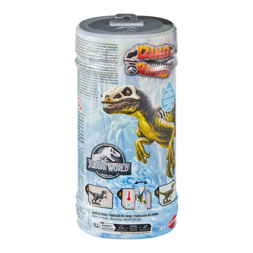 Mattel Jurassic World Dino Reveal – Unpack Surprise, Warm Water Color Change, 5-7 Inches, Species Vary