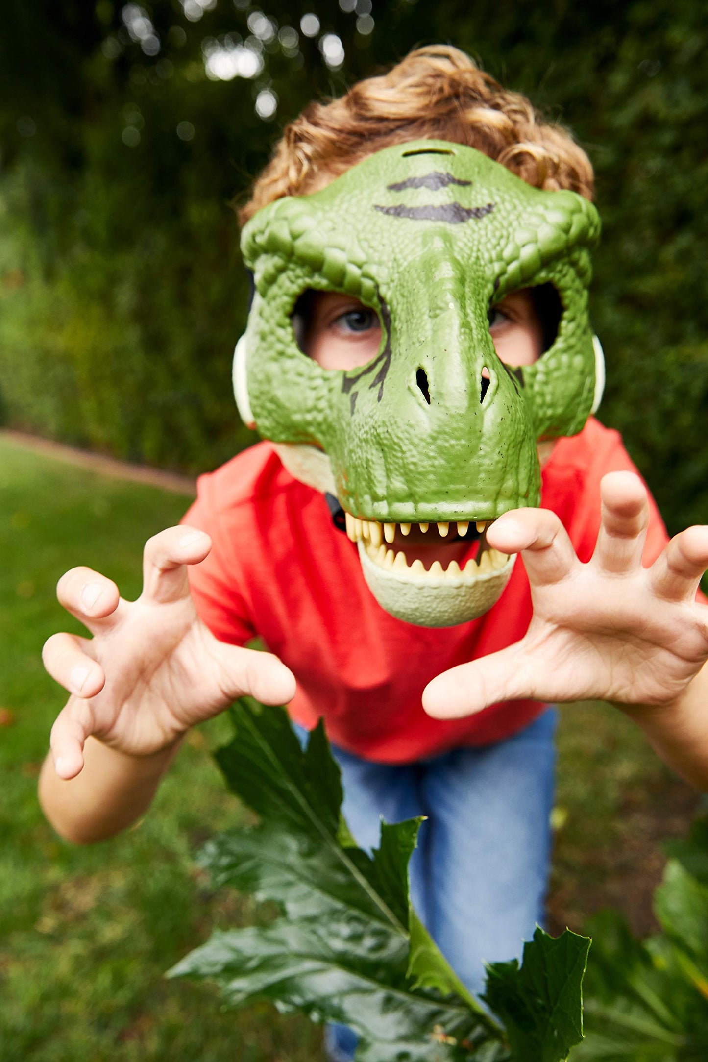 Mattel Jurassic World Dinosaur Masks – Opening Jaw T-Rex & Velociraptor, Ages 4+