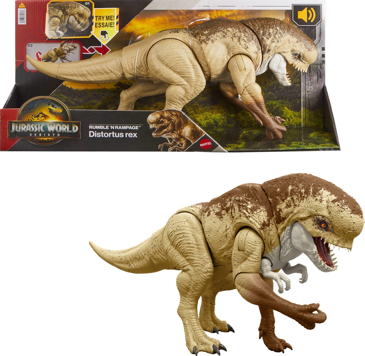 Mattel Jurassic World Distortus Rex Rumble N Rampage 22-Inch Action Figure