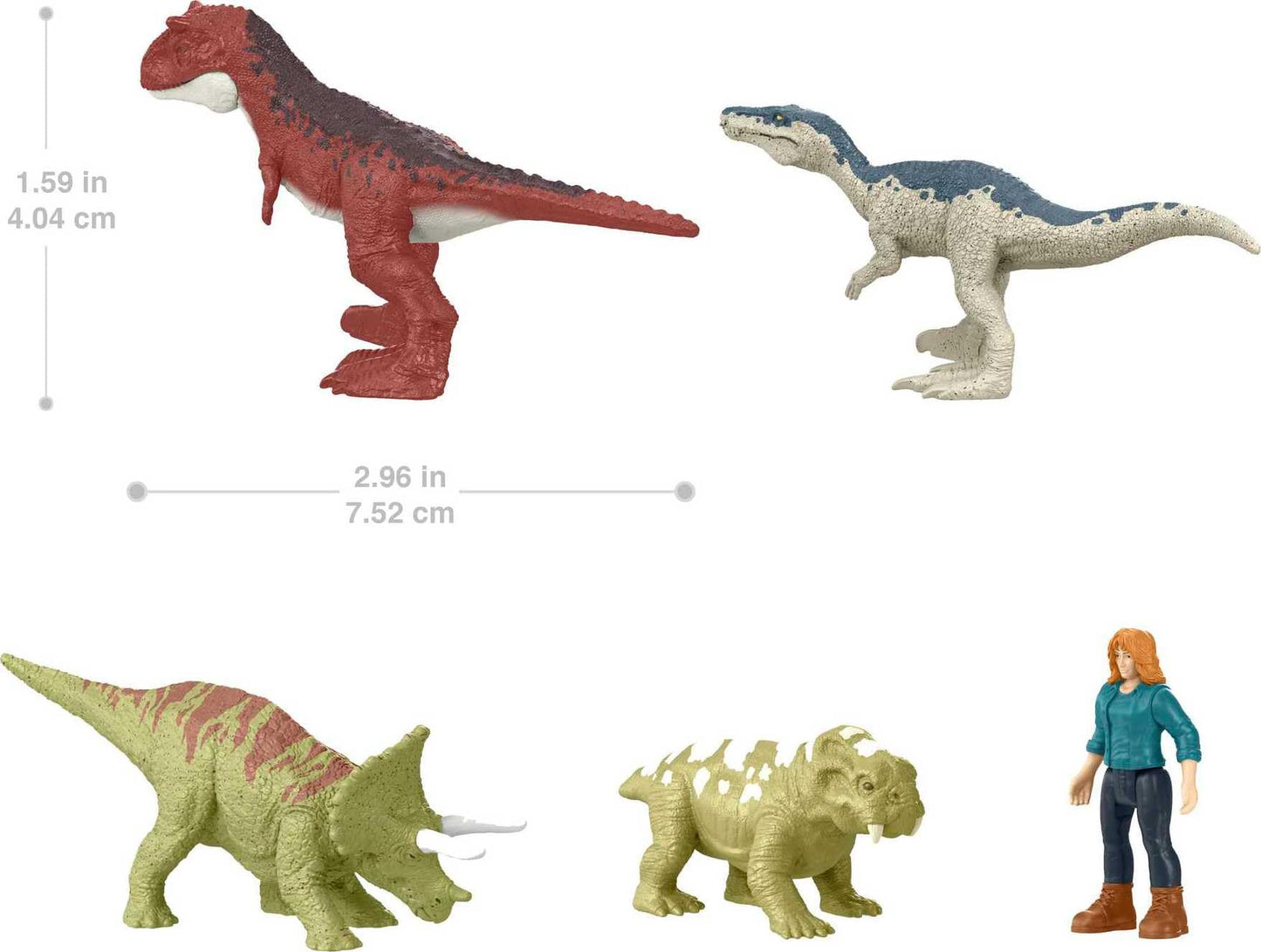 Mattel Jurassic World Dominion Carnotaurus Clash Pack – 5 Mini Figures in Truck-Themed Package