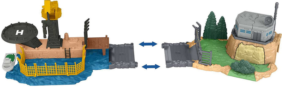 Mattel Jurassic World Dominion Minis Mosasaurus Mayhem Playset | 2 Mini Figures & Break-Away Crane