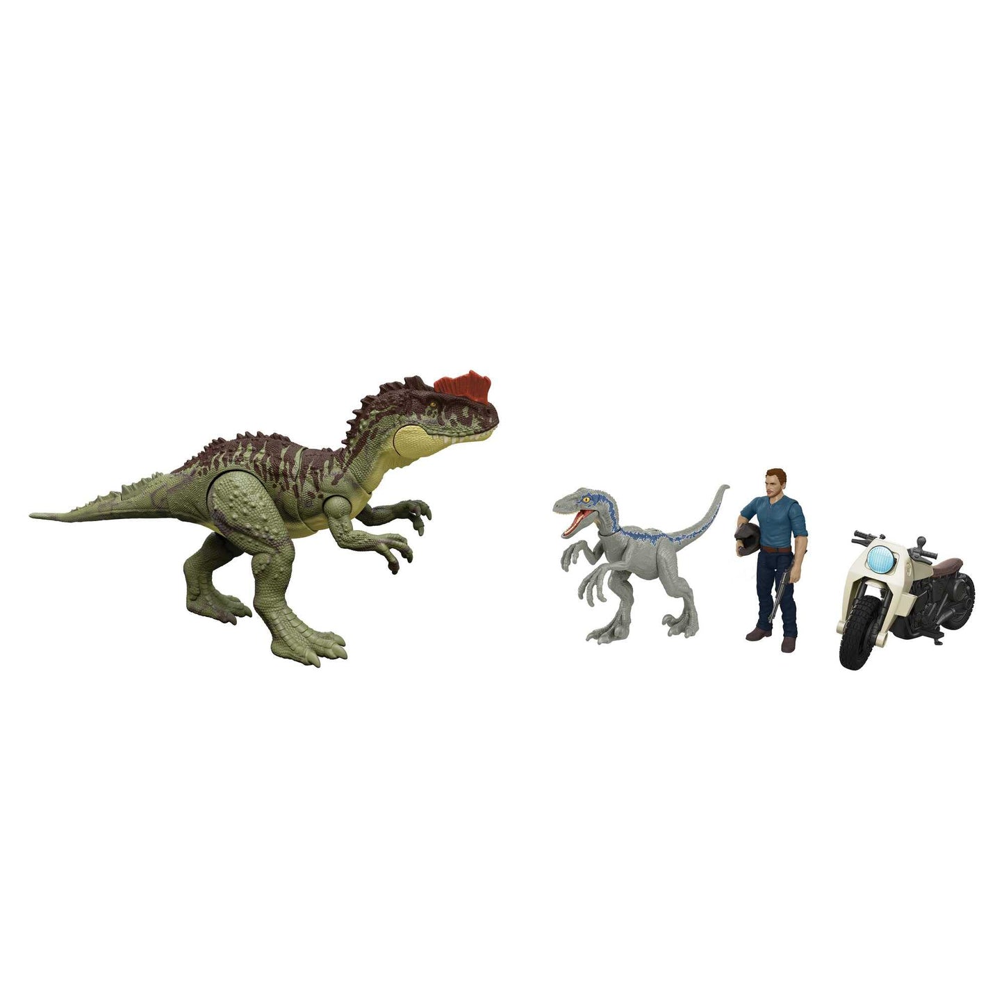 Jurassic World Dominion 3 Pack Figures - Owen Grady, Yangchuanosaurus & Blue - Mattel