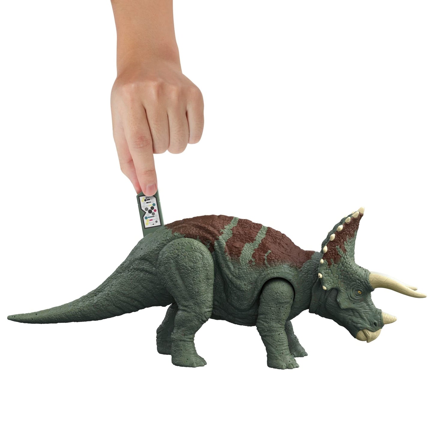 Mattel Jurassic World Dominion Roar Strikers Triceratops – Roaring Action Figure with AR