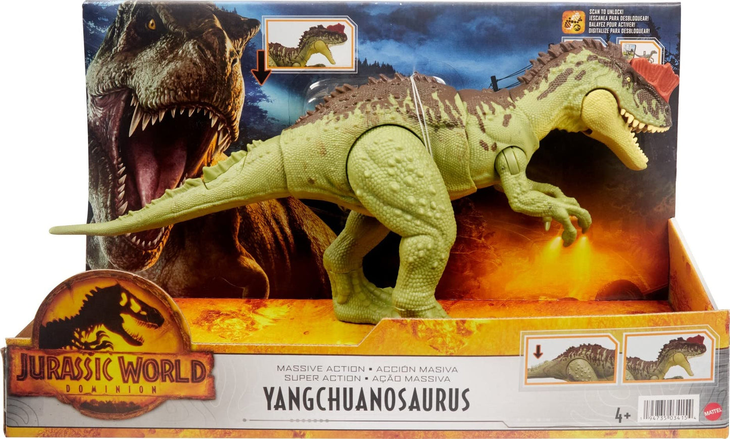 Mattel Jurassic World Dominion Yangchuanosaurus Massive Action Dino Figure with AR