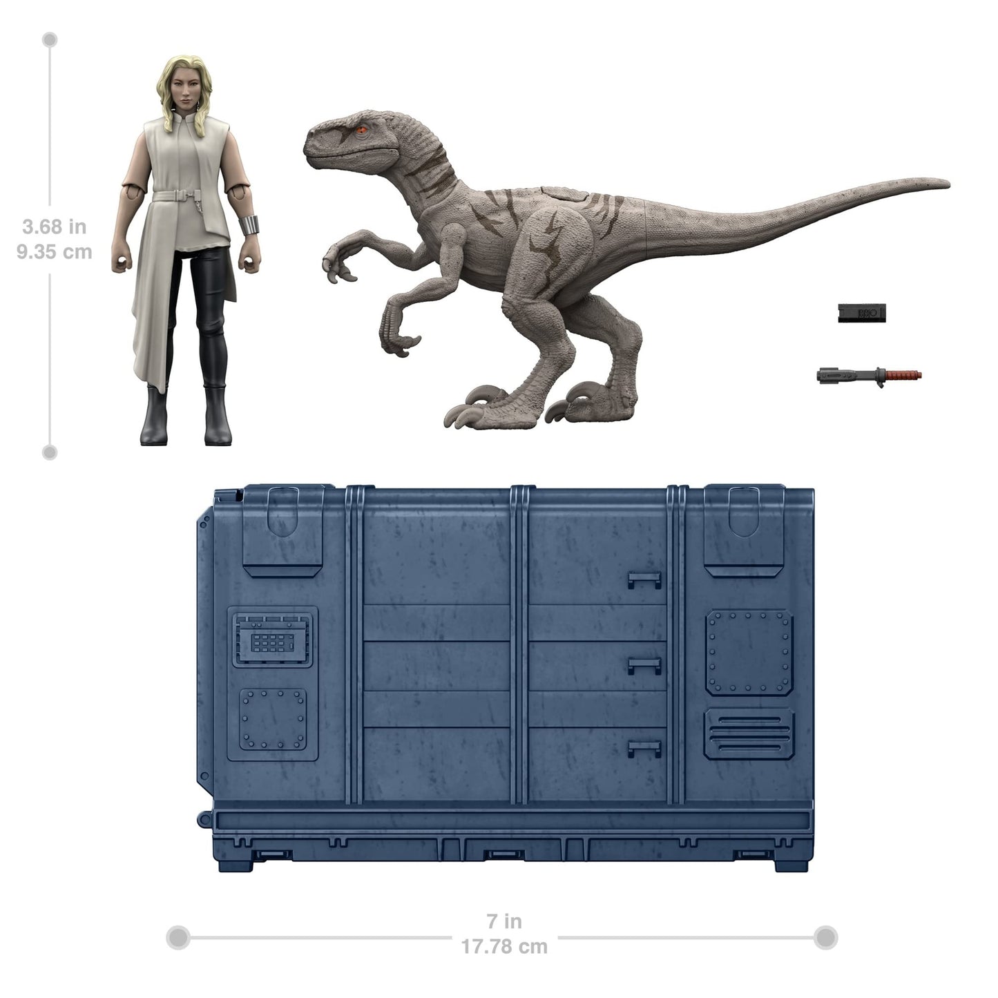 Jurassic World Cage and Fury Dinosaur Set (9.5 cm) – Exclusive Soyona Figure + Atrociraptor | Mattel