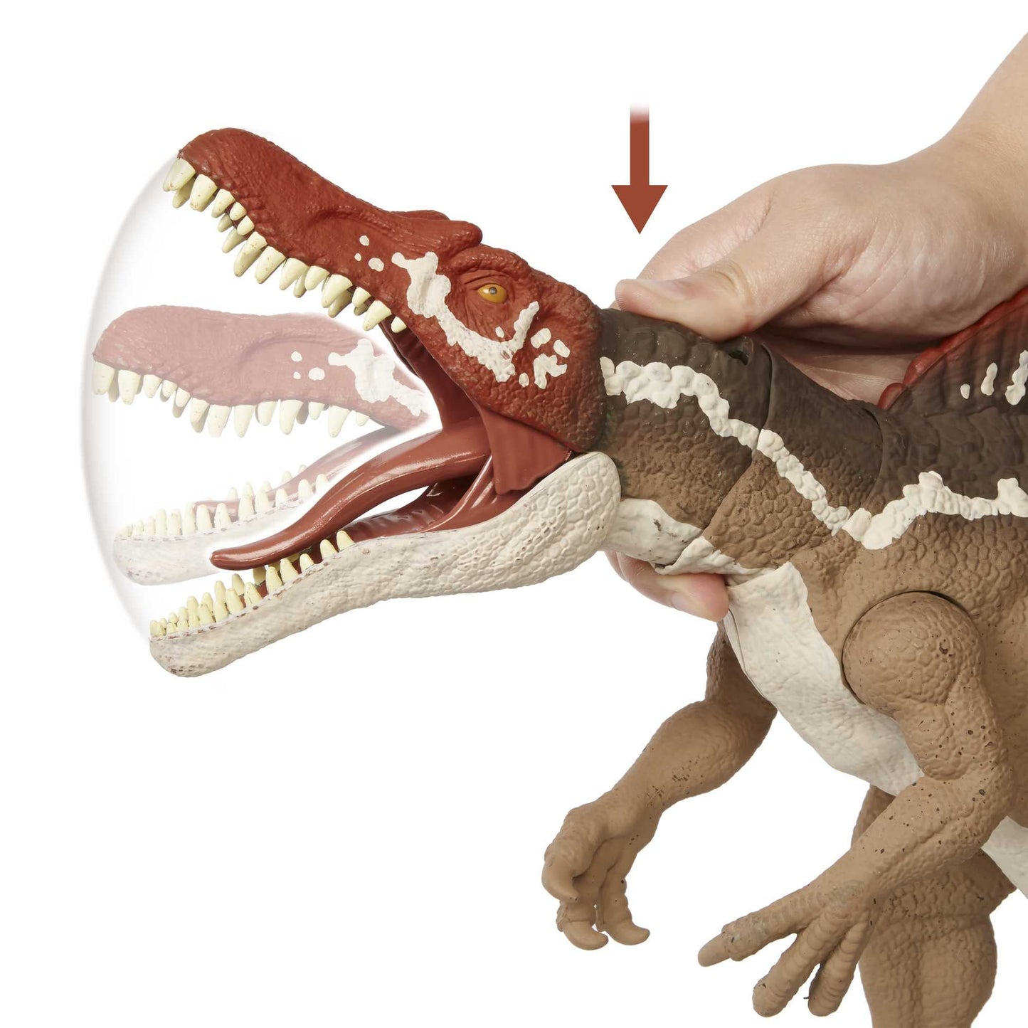 Mattel Jurassic World Extreme Chompin' Spinosaurus Action Figure - Huge Bite & Articulated Joints