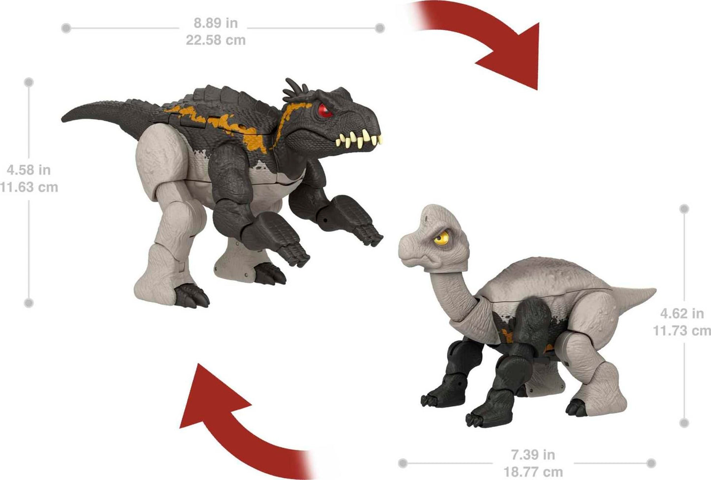 Mattel Jurassic World Fierce Changers 2-in-1 Dinosaur Action Figure — Brachiosaurus to Indoraptor in 16 Steps