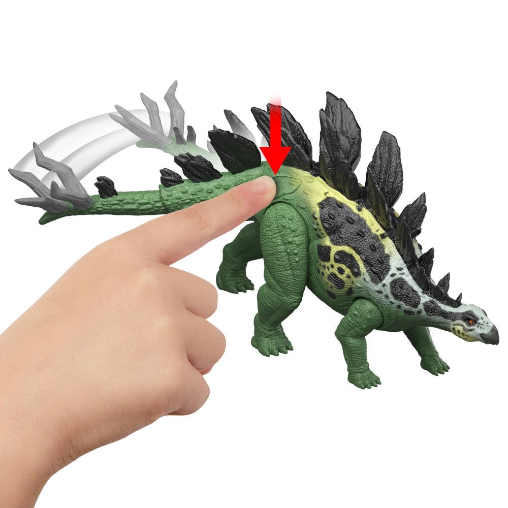Mattel Jurassic World Gigantic Thrashers Stegosaurus – 14-Inch Attack Action Dino Figure