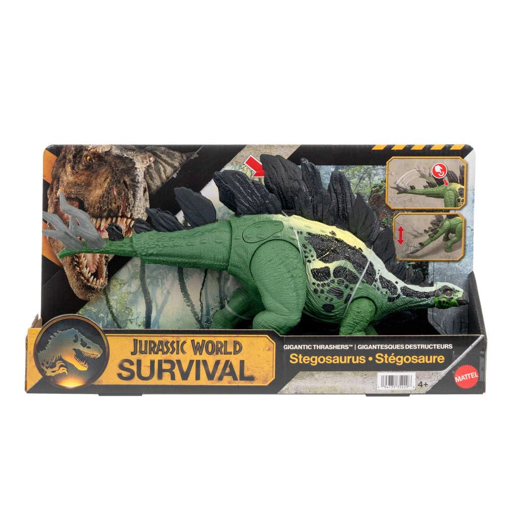 Mattel Jurassic World Gigantic Thrashers Stegosaurus – 14-Inch Attack Action Dino Figure