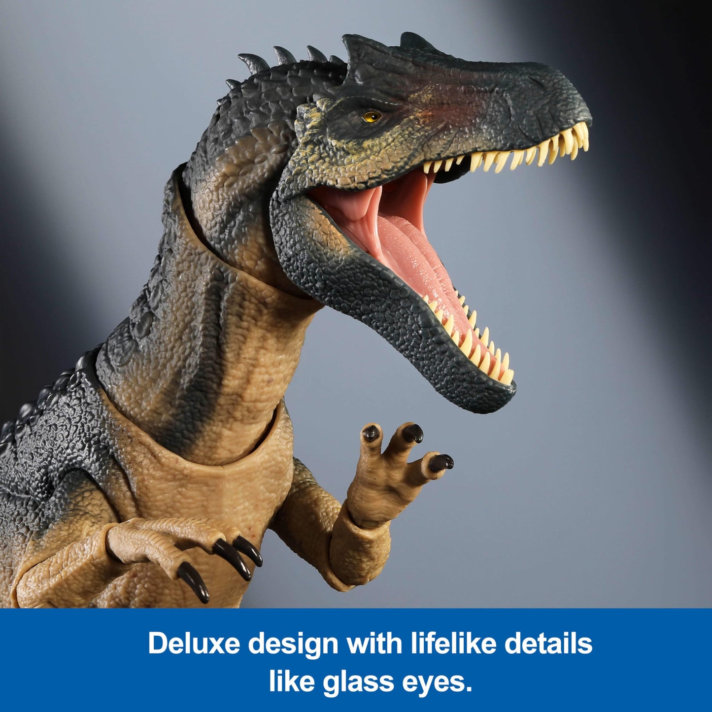 Mattel Jurassic World Hammond Collection Allosaurus Action Figure – 19 Points of Articulation, Glass Eyes