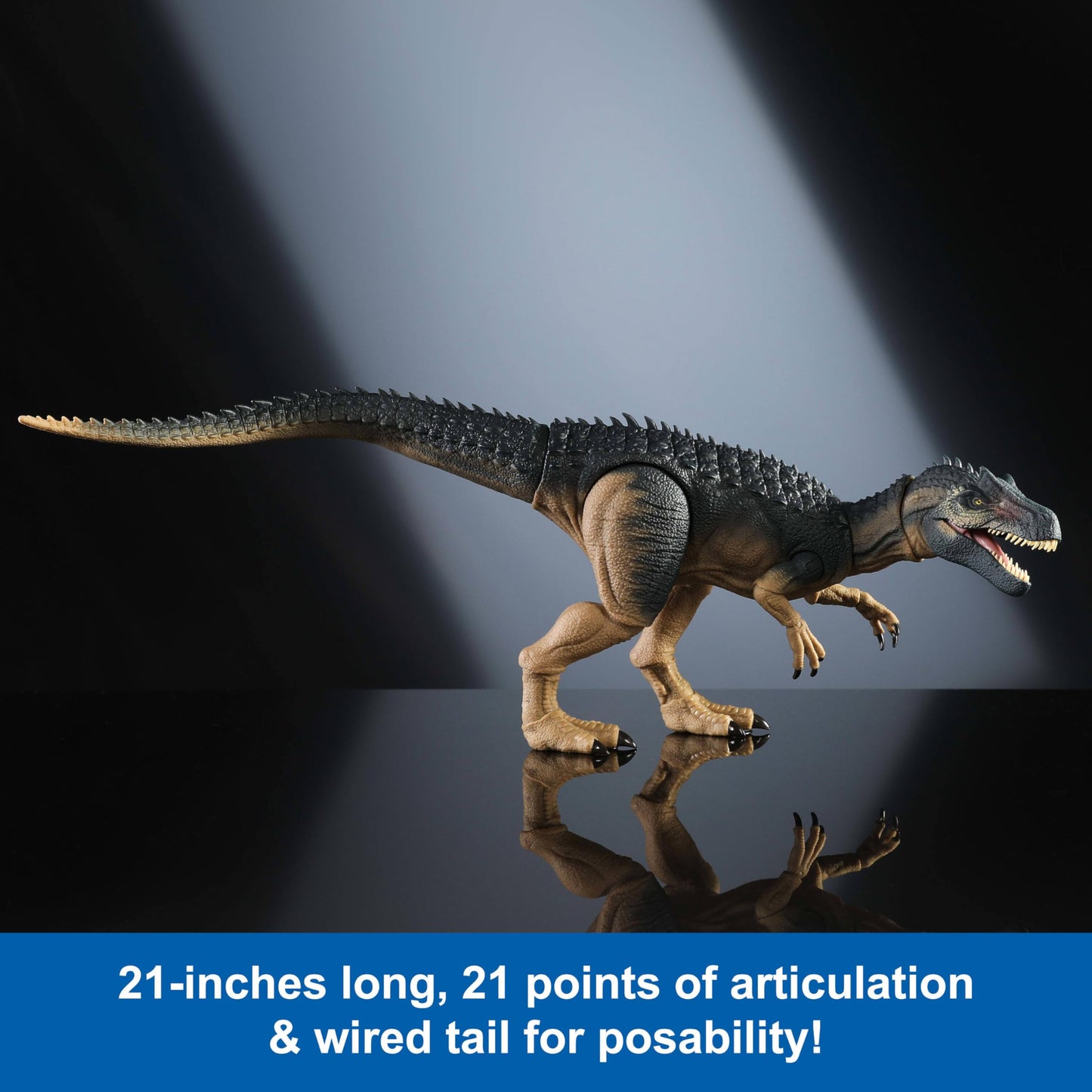 Mattel Jurassic World Hammond Collection Allosaurus Action Figure – 19 Points of Articulation, Glass Eyes