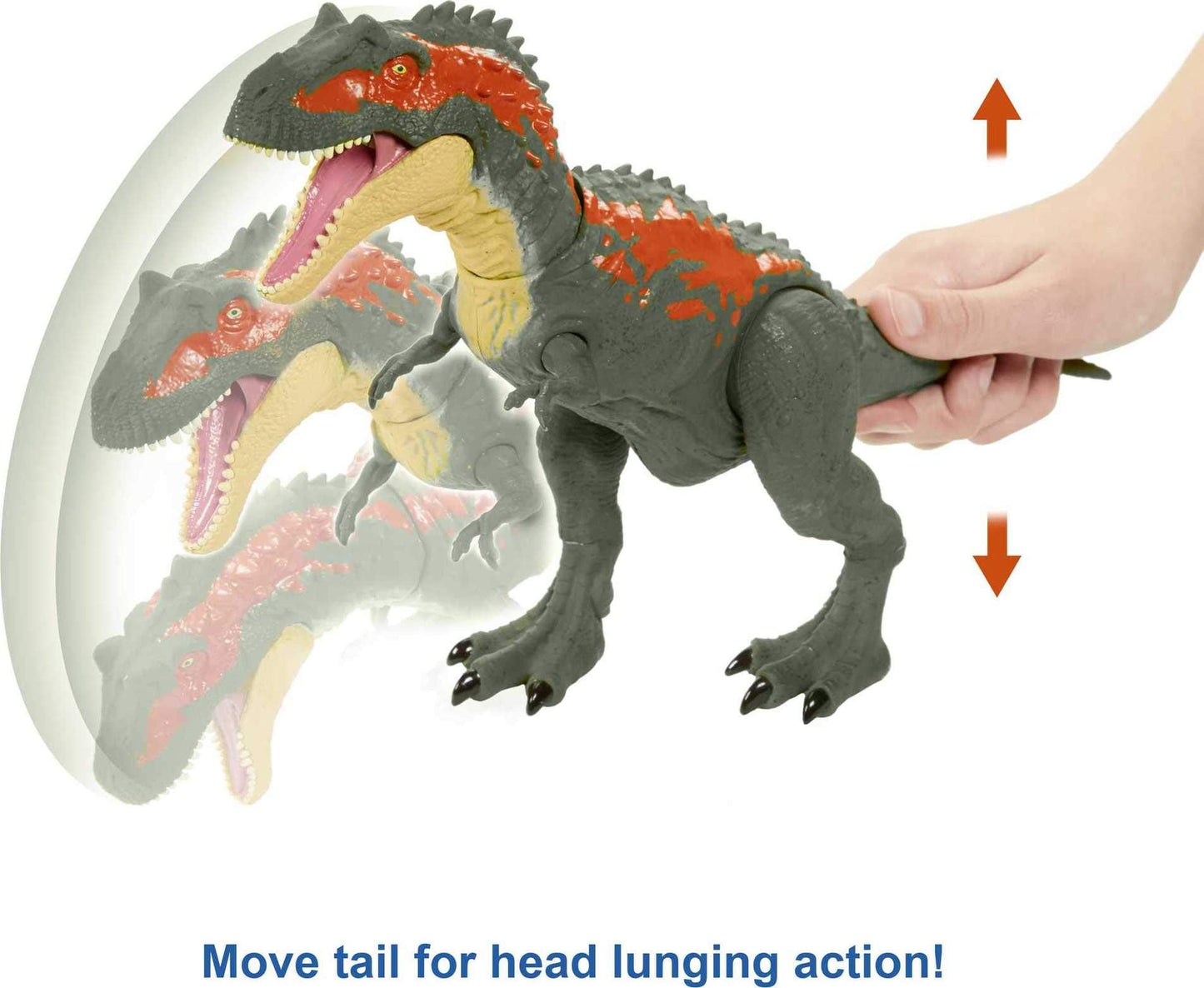 Mattel Jurassic World Massive Biters Albertosaurus Action Figure | Tail-Activated Strike & Chomping Motion