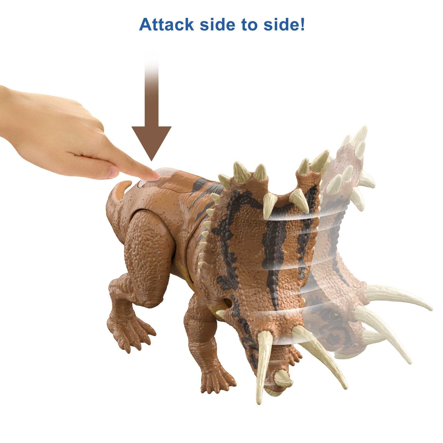 Mattel Jurassic World Mega Destroyers Pentaceratops – Attack Motion & Breakaway Accessory Dino Toy