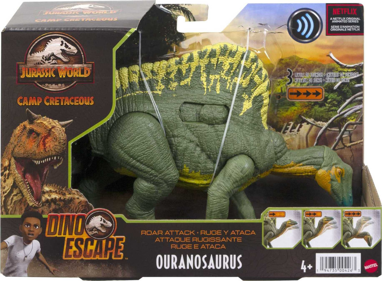 Jurassic World Roar Attack Ouranosaurus Figure | Camp Cretaceous Dino by Mattel