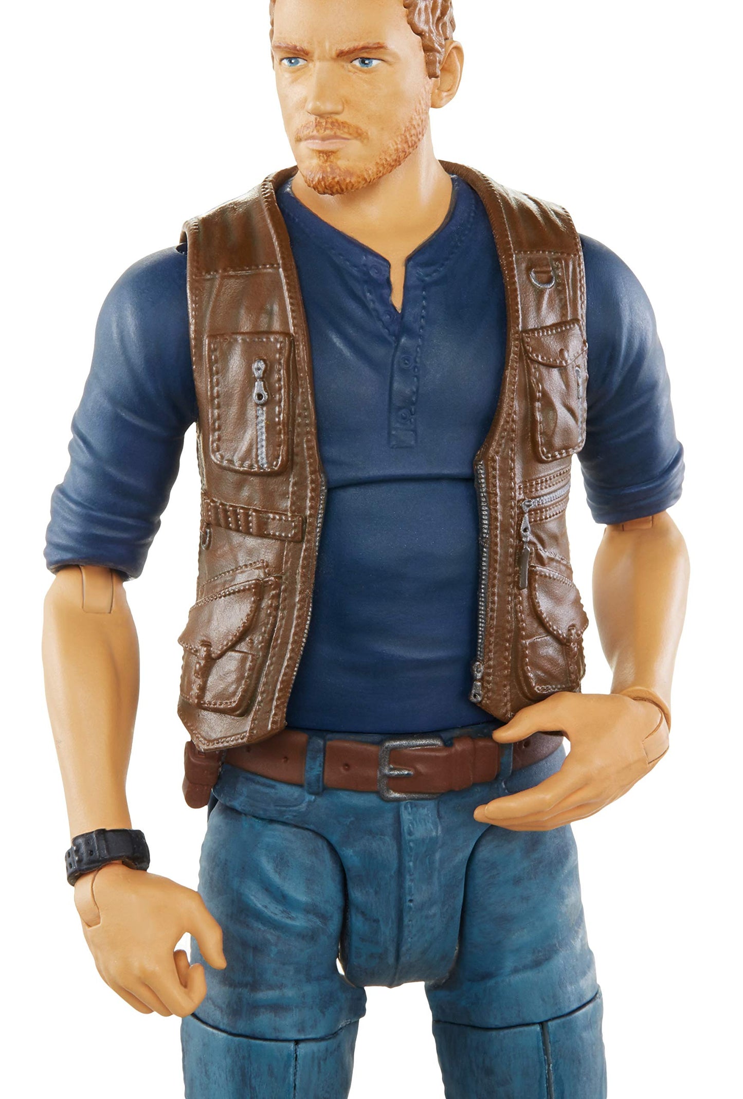 Mattel Jurassic World Owen Grady 6-Inch Collectible Action Figure – Movie Detail, Movable Joints, Knife Accessory, Extra Hands, Display Stand | Ages 4+