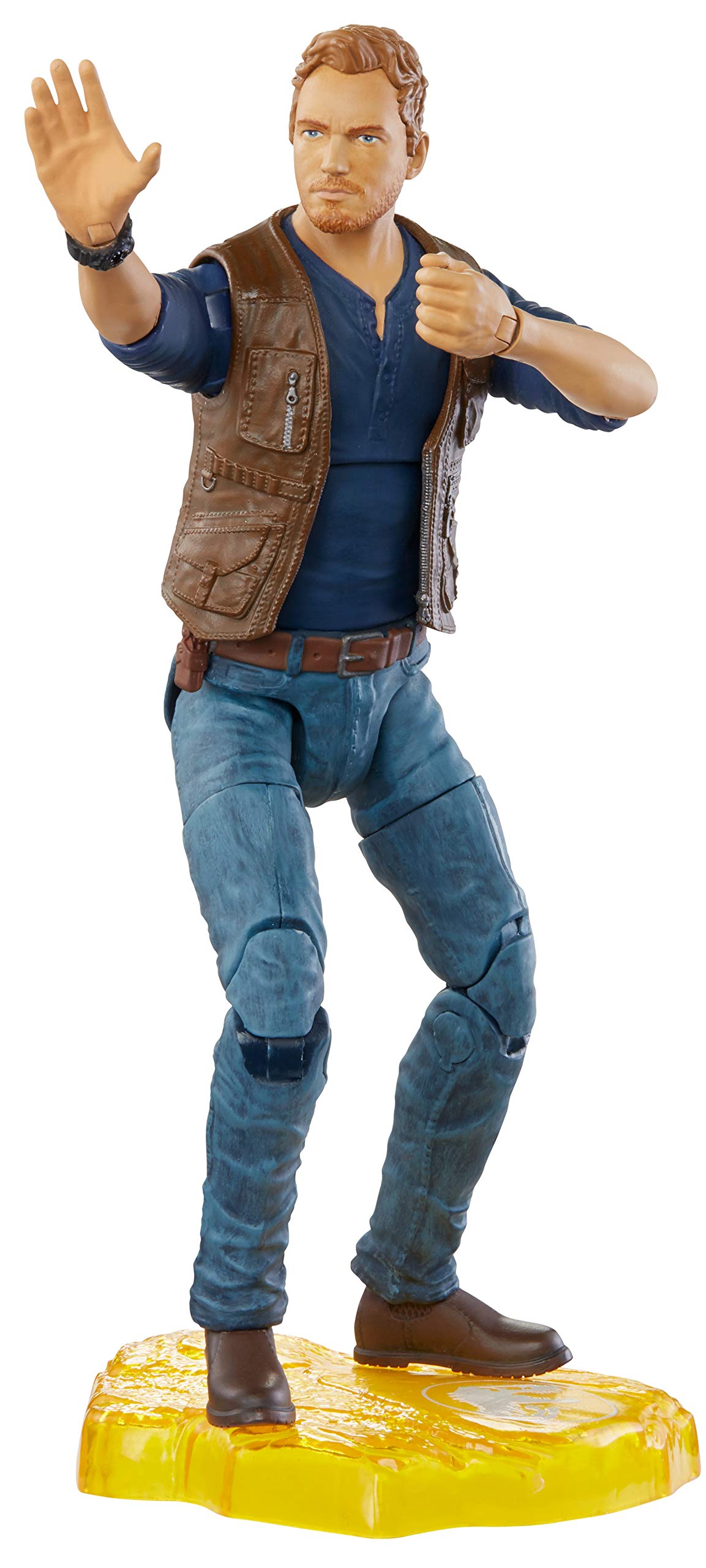 Mattel Jurassic World Owen Grady 6-Inch Collectible Action Figure – Movie Detail, Movable Joints, Knife Accessory, Extra Hands, Display Stand | Ages 4+