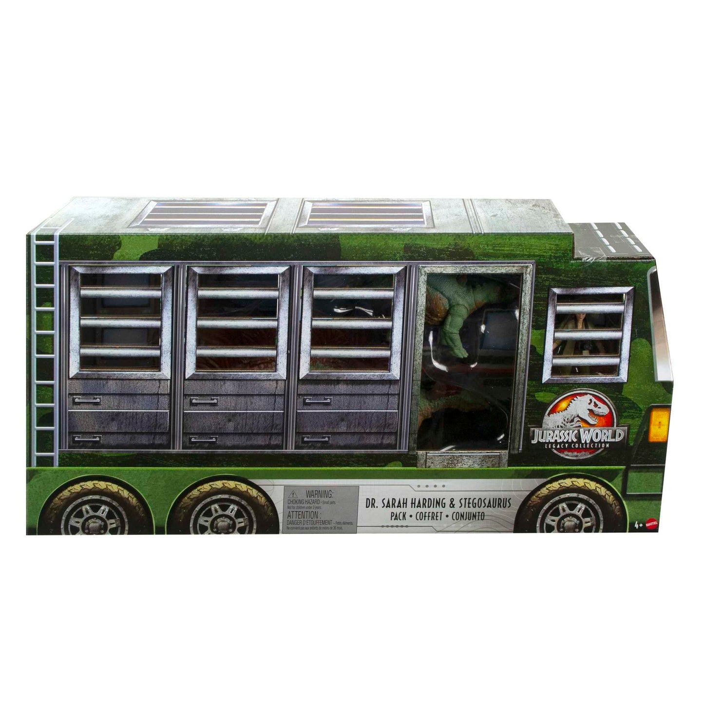 Mattel Jurassic World HHK91 Dr. Sarah Harding with Large & Small Stegosaurus – Articulated 9.5 cm Figures