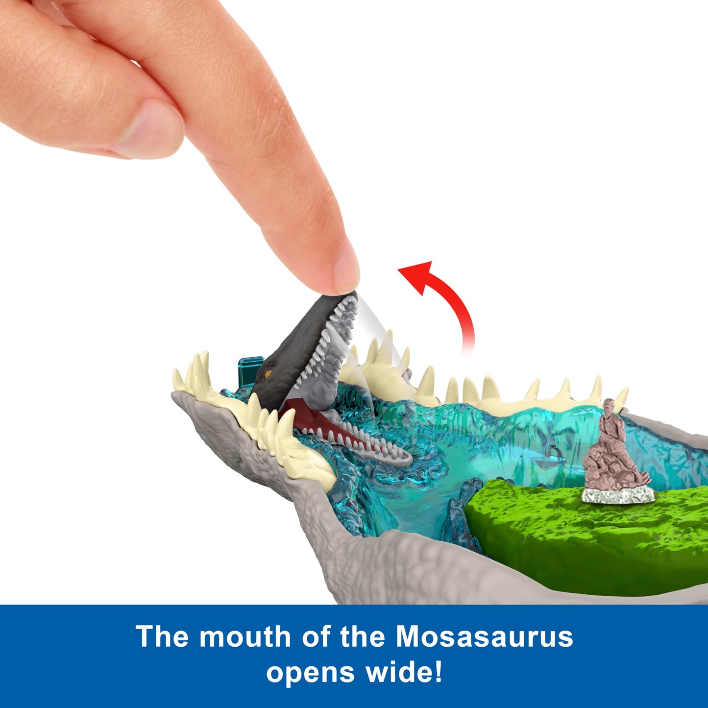 Mattel Jurassic World Rebirth Micro Adventure Playset – Spinosaurus Head with 4 Interactive Features & 3 Figures