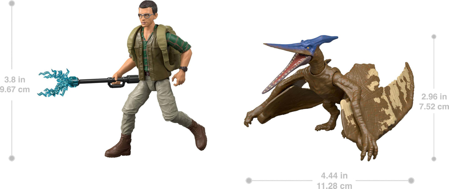 Mattel Jurassic World Rebirth Dr. Loomis & Pteranodon Figure Pack – 3.75-Inch Posable, Movie-Accurate