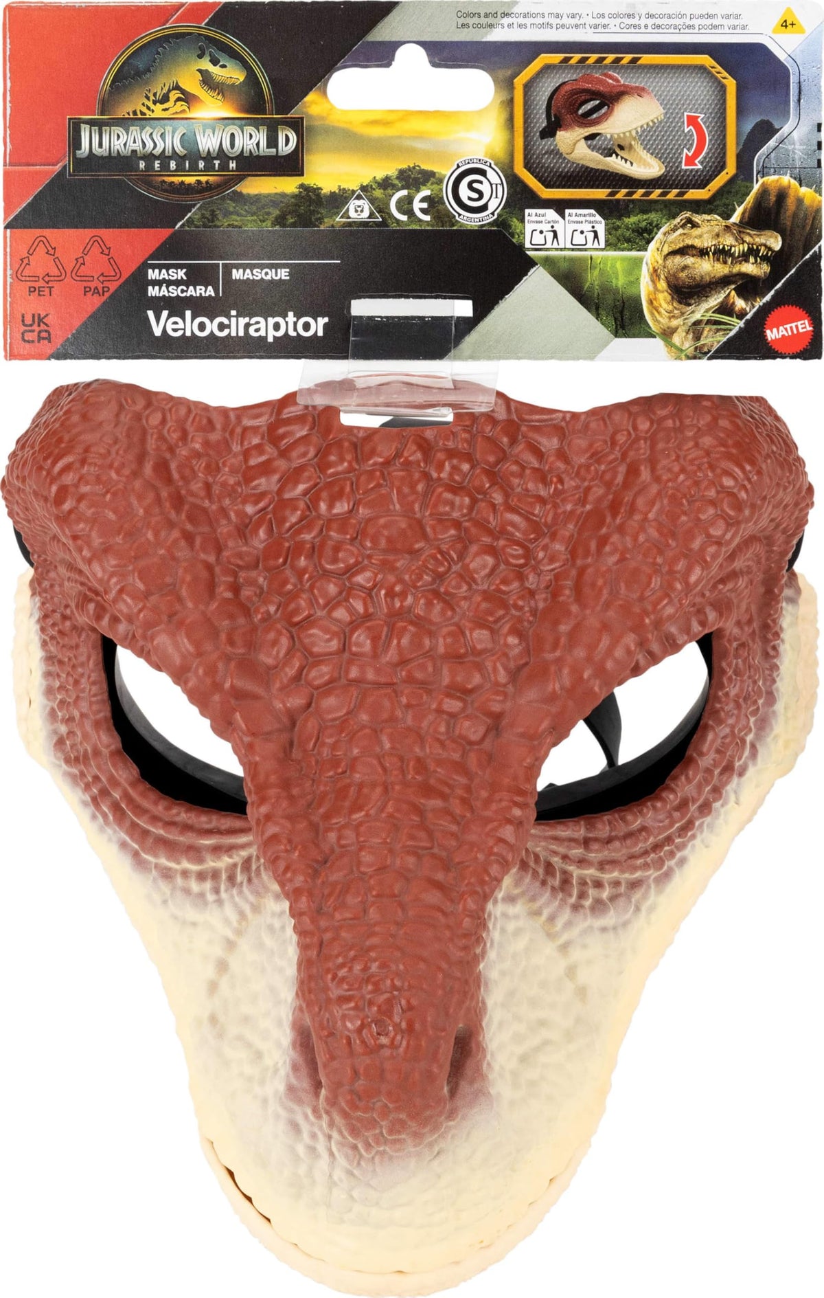 Mattel Jurassic World Rebirth Raptor Mask – Realistic Dino Role-Play Headgear