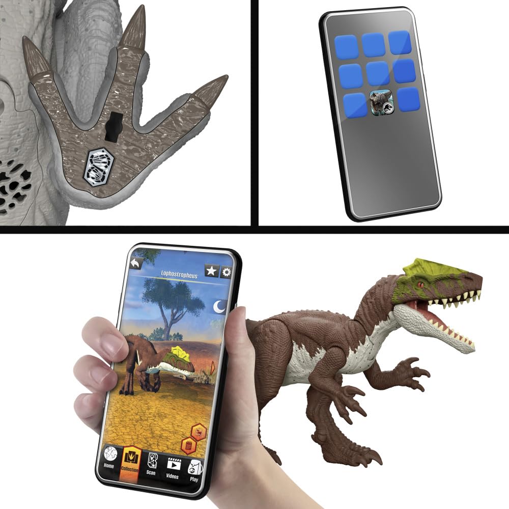 Mattel Jurassic World Rebirth Tyrannotitian – Gigantic Thrashers Dinosaur Figure, 2 Tail Attacks, AR Play