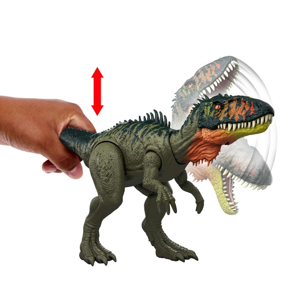 Mattel Jurassic World Rebirth Tyrannotitian – Gigantic Thrashers Dinosaur Figure, 2 Tail Attacks, AR Play