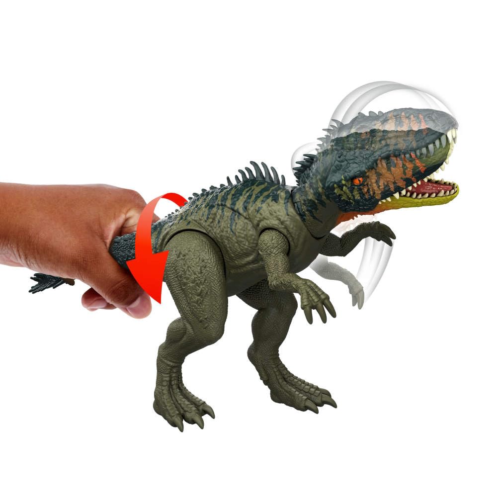 Mattel Jurassic World Rebirth Tyrannotitian – Gigantic Thrashers Dinosaur Figure, 2 Tail Attacks, AR Play