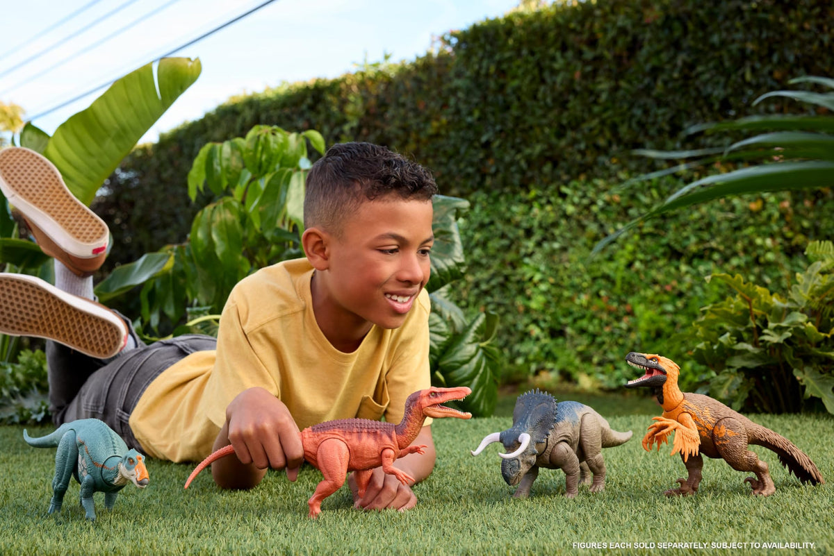 Mattel Jurassic World Rebirth Wild Roar Aucasaurus Toy – Tail Chomp, Roar, and Digital Play